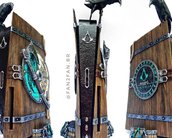 Brasileiros criam PS5 customizado ao estilo Assassin's Creed Valhalla