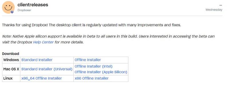 Beta do aplicativo oficial Dropbox para dispositivos Apple Silicon