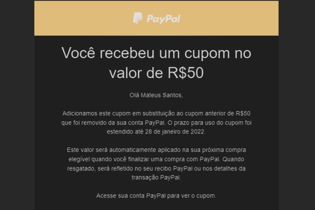 Cupom de R$ 50 que causou todo o problema