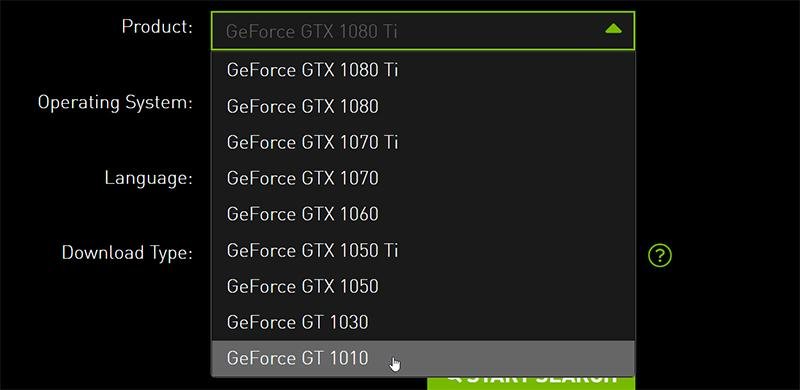 Drivers para a GeForce GT 1010 estão disponíveis para download no site da NVIDIA