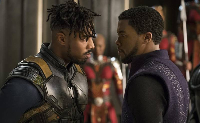 Michael B. Jordan e Chadwick Boseman em 'Pantera Negra'.