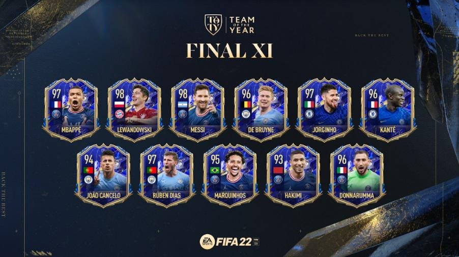 TOTY: FIFA 22 revela seleção com os melhores jogadores do ano