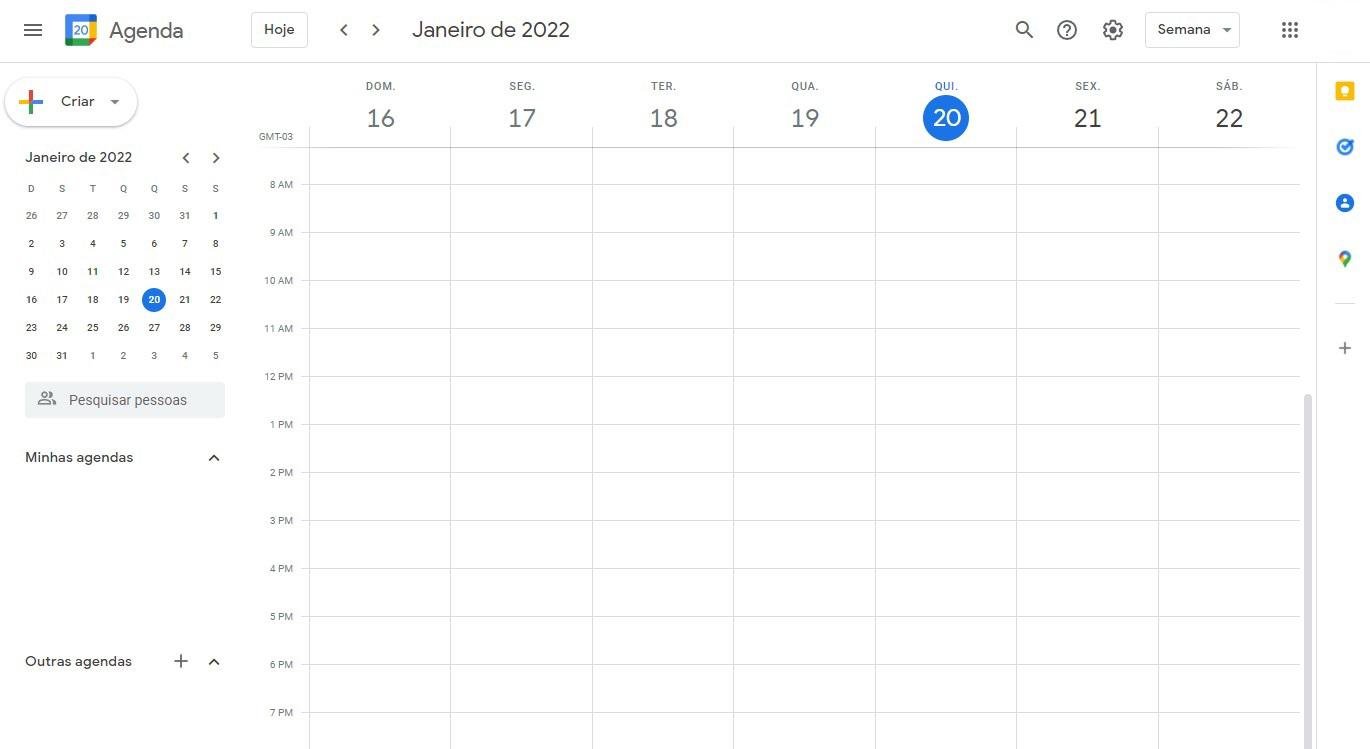 Escolha um dia da semana ou uma data específica para criar o seu evento