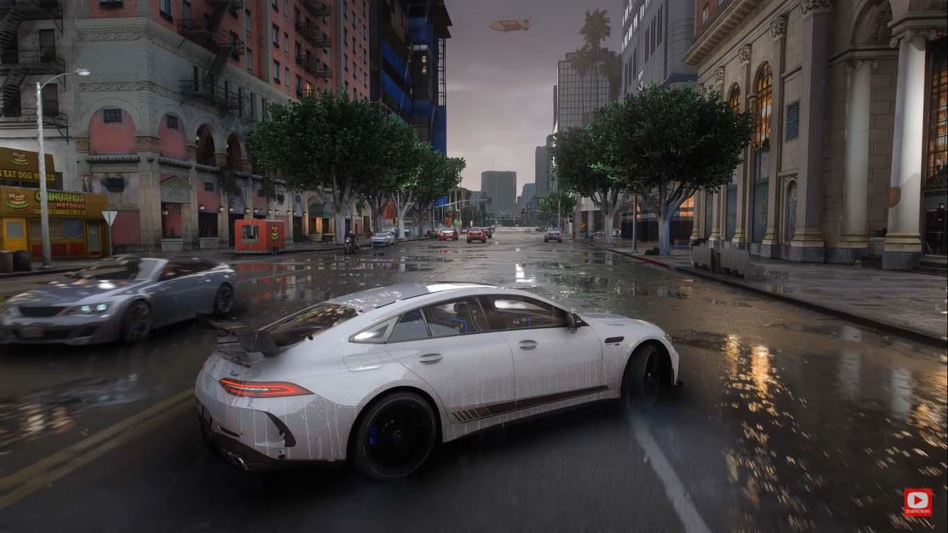 A iluminação da rua e o visual dos carros tornam o jogo totalmente diferente
