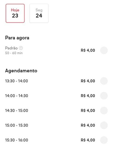 Alguns restaurantes também permitem programar a entrega de seus pedidos para outros dias e horários bem variados. (Fonte: iFood/Reprodução)