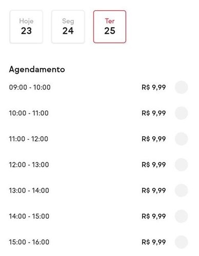 Escolha o dia e horário em que gostaria de receber o pedido, sendo que há bem mais opções disponíveis para você se programar. (Fonte: iFood/Reprodução)