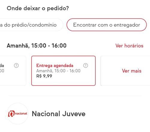 Confirme a modalidade de entrega agendada do seu pedido antes de finalizar a compra.