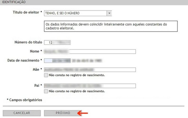 Preencha os dados corretamente para avançar.