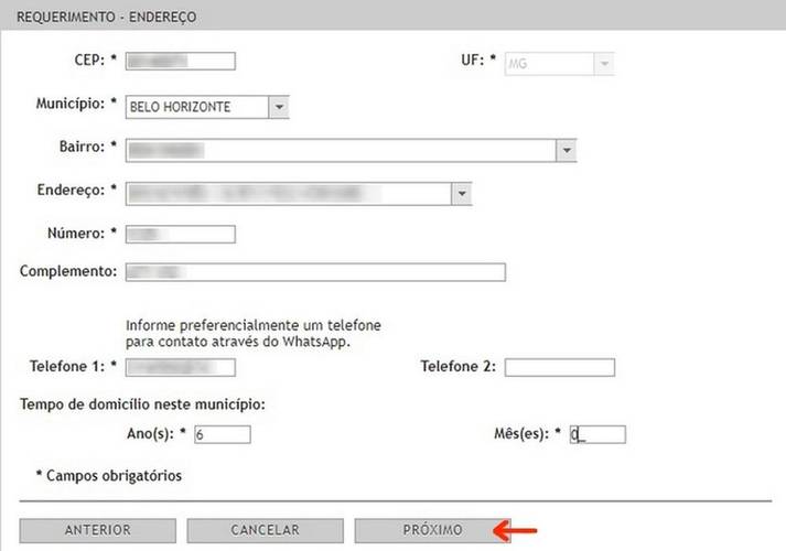 Escolha o munícipio para onde você deseja transferir seu título.