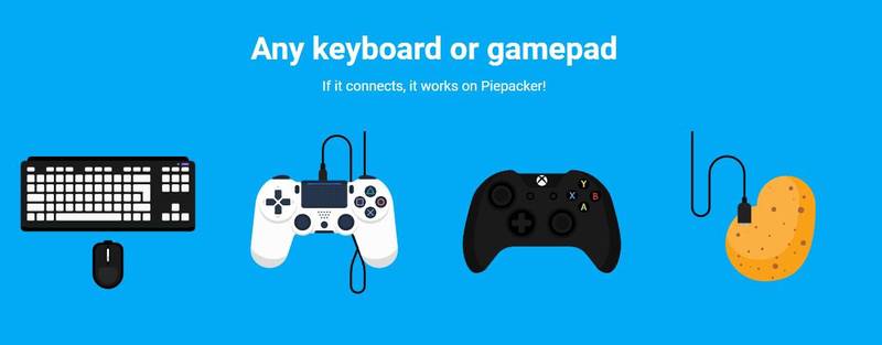 De acordo com o site, é possível utilizar qualquer teclado ou controle