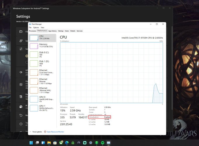 Verificar se virtualização de hardware está ativada