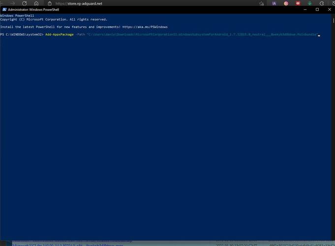 Instalação do WSA via Windows PowerShell