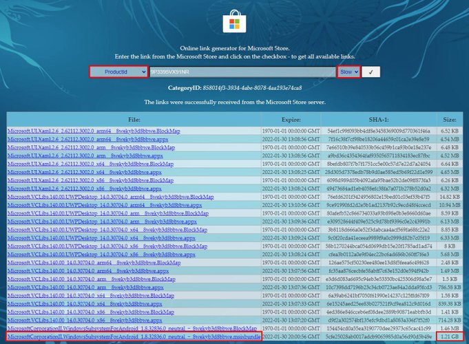 Baixando o Windows Subsystem for Android