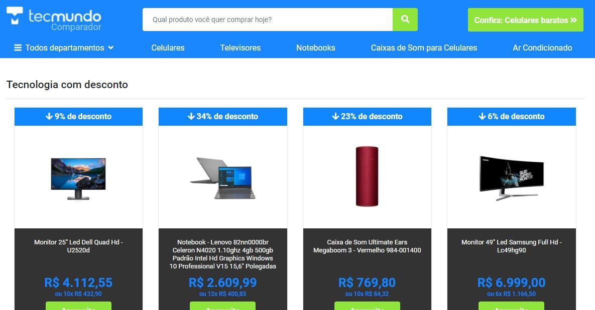 Celulares com o menor preço você encontra no Comparador TecMundo