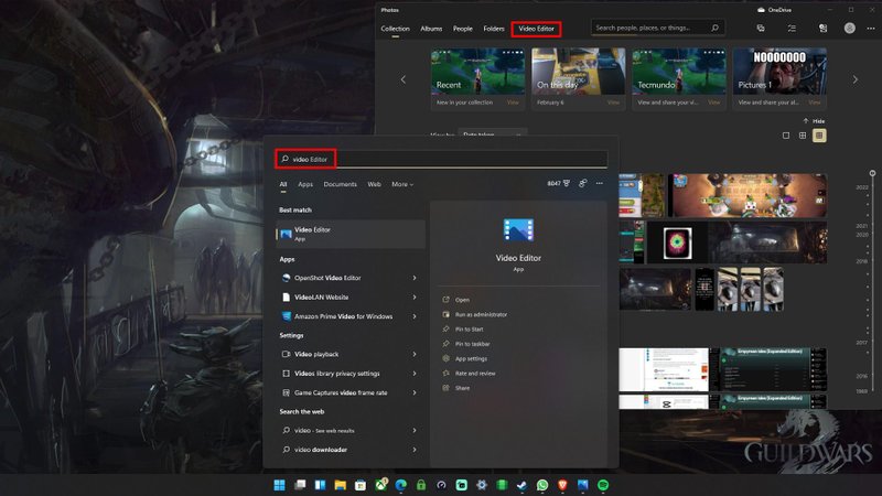 Abrindo o Editor de Vídeos embarcado no Windows Photos