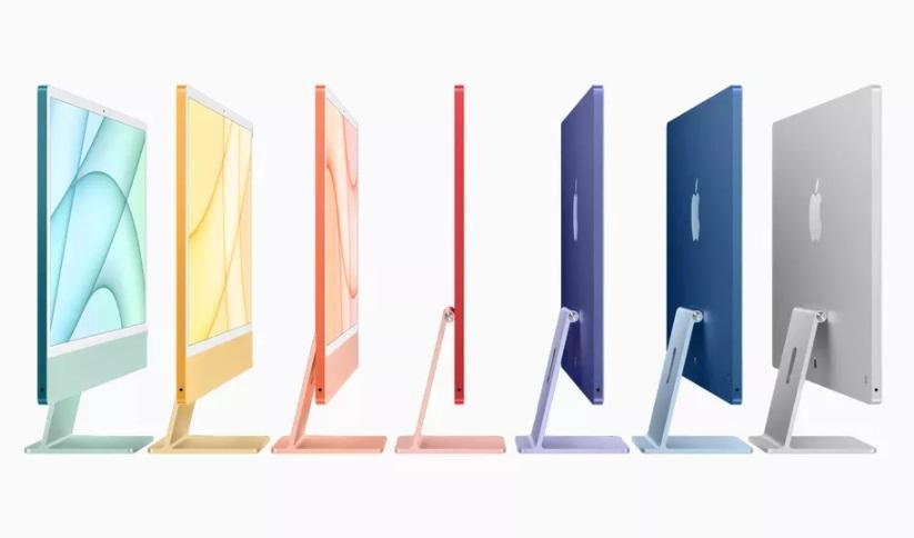 Os iMacs coloridos de 2021.