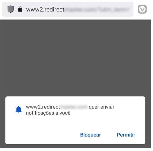 Não aceite receber notificações, caso você clique em um link malicioso.