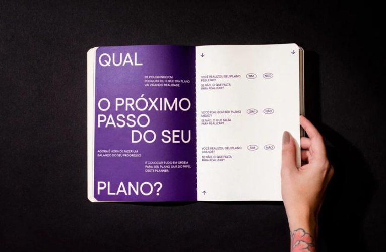 Uma das páginas de motivação do planner.
