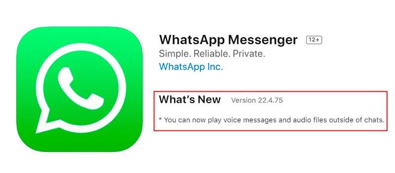 Atualização do WhatsApp destaca novidade de ouvir áudios mesmo ao sair do chat.