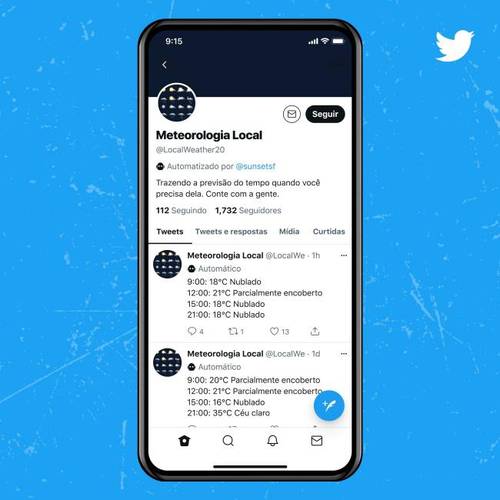 Conta automatizada identificada pelo Twitter.