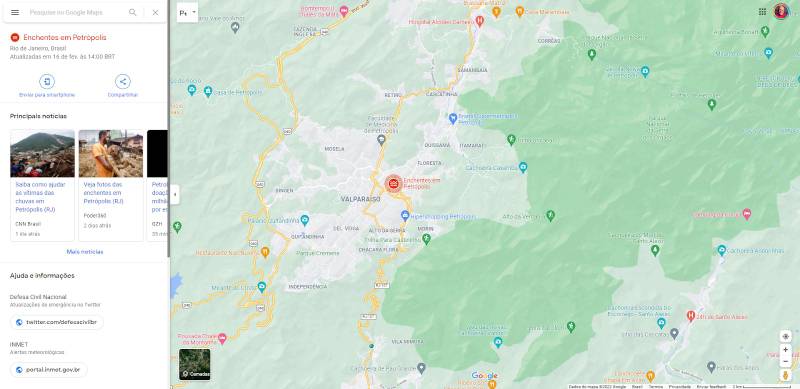 O Google Maps ganhou novos recursos que indicam que a região está em risco.