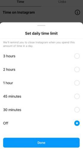 A nova tela de configuração do limite diário, com menos opções.