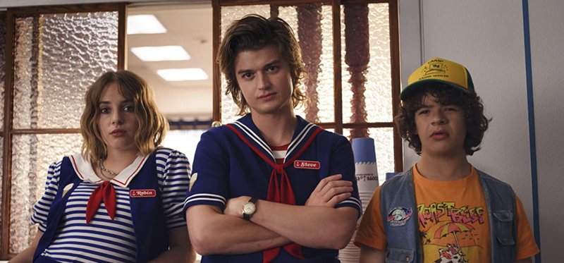 Maya Hawke, Joe Keery e Gaten Matarazzo.