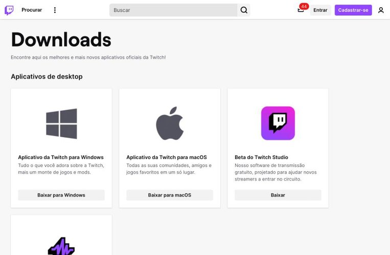 Página Twitch Download.