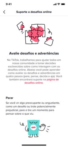 O processo de quatro etapas será sugerido aos usuários que pesquisarem desafios no TikTok.