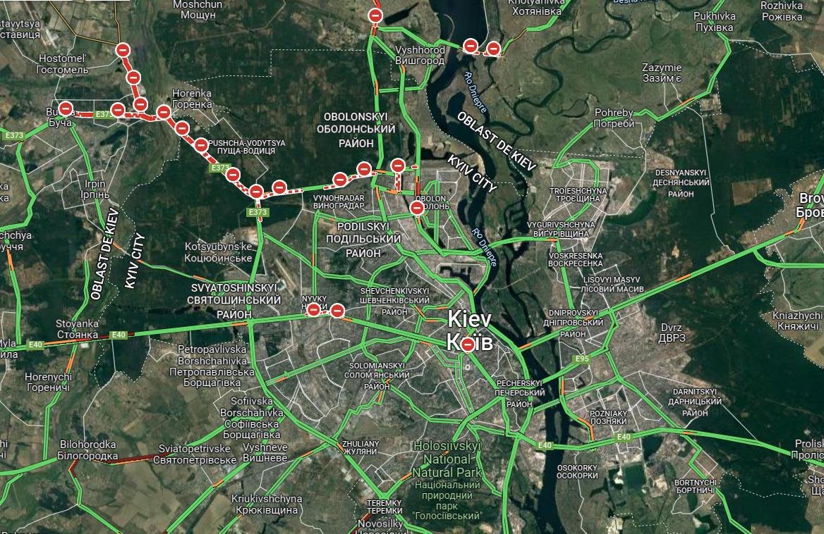 Google Maps não pronunciou sobre recursos de emergência em meio a conflito na Ucrânia. (Fonte: Google Maps/Reprodução)