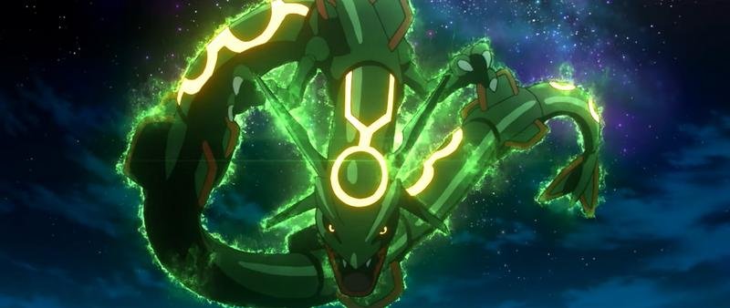 Rayquaza se preparando para mega-evoluir