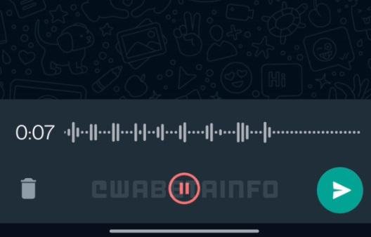 O botão para pausar a gravação no meio.