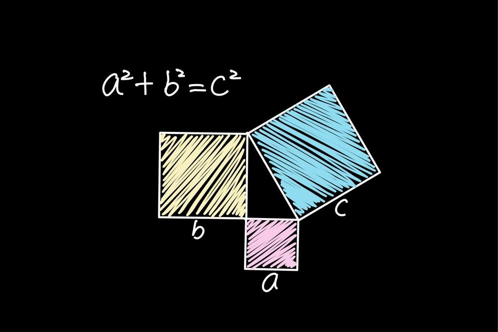 De acordo com Pitágoras, a soma dos quadrados dos catetos é igual ao quadrado da hipotenusa. (Shutterstock/Reprodução)