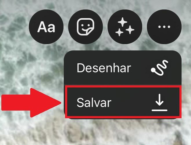 Escolha a opção salvar antes de adicionar elementos à imagem