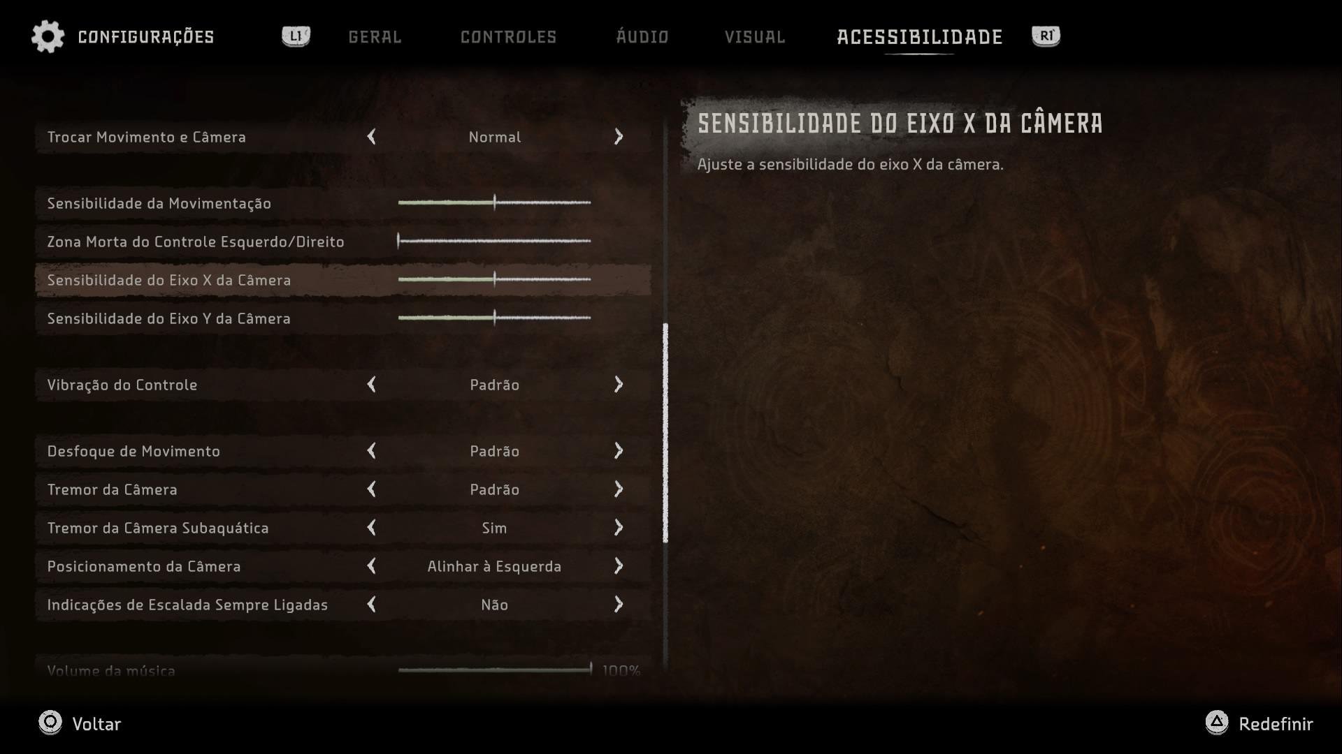 Descrição da imagem menus do jogo