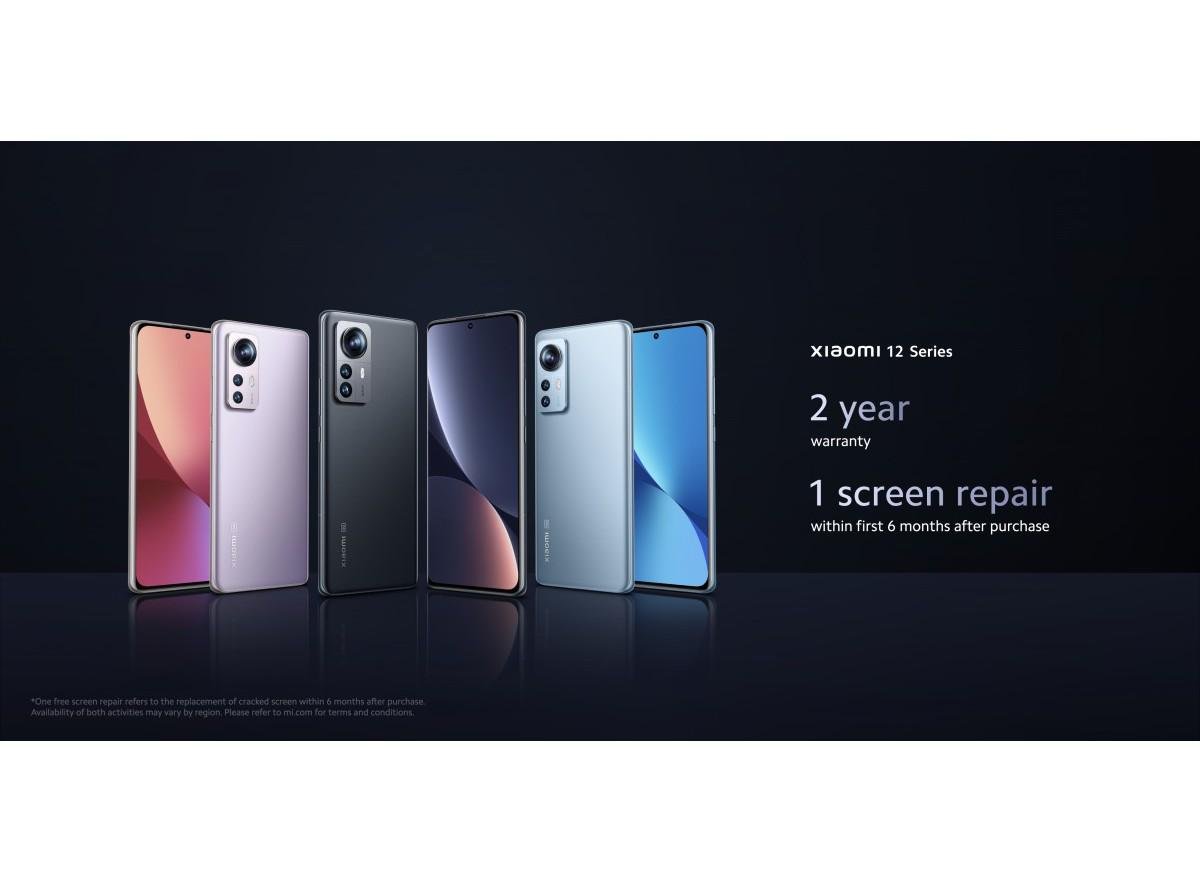 Toda a linha Xiaomi 12 terá 2 anos de garantia global e o primeiro reparo de tela até 6 meses da compra é gratuito
