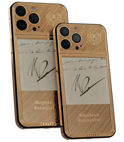 iPhone com autógrafo de Napoleão Bonaparte.