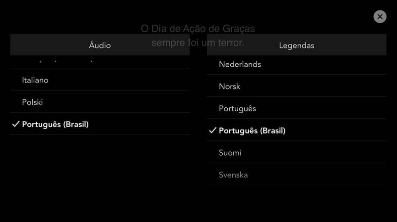 Selecione qual será a linguagem do áudio e das legendas das suas reproduções