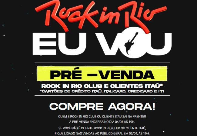 A pré-venda do Rock in Rio já começou.