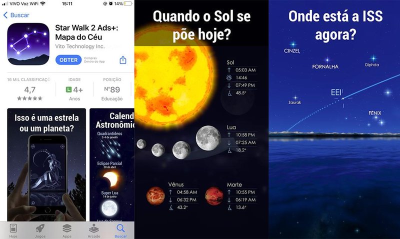 Dando zoom em um objeto, o usuário é levado para um modelo 3D com diversas informações sobre aquele astro (Fonte: Star Walk 2/Reprodução)