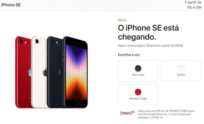 O iPhone SE 3 já aparece na loja online da Apple.