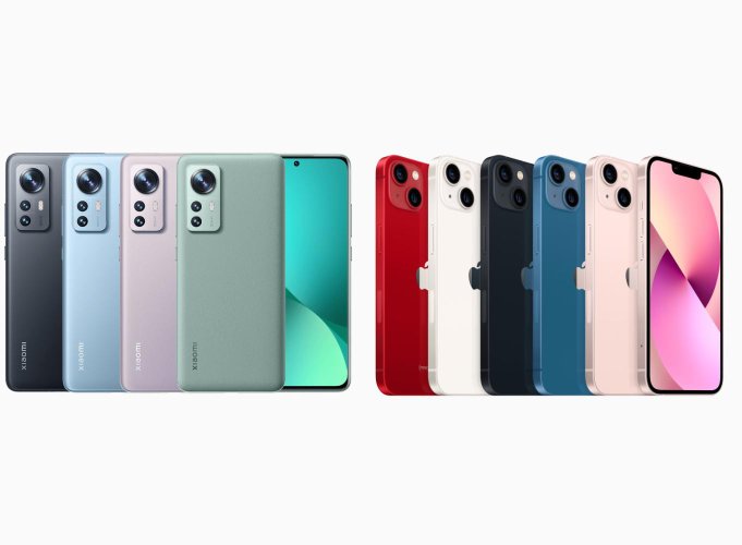 Xiaomi 12 e iPhone 13 tem dimensões similares, mas construção bem diferentes