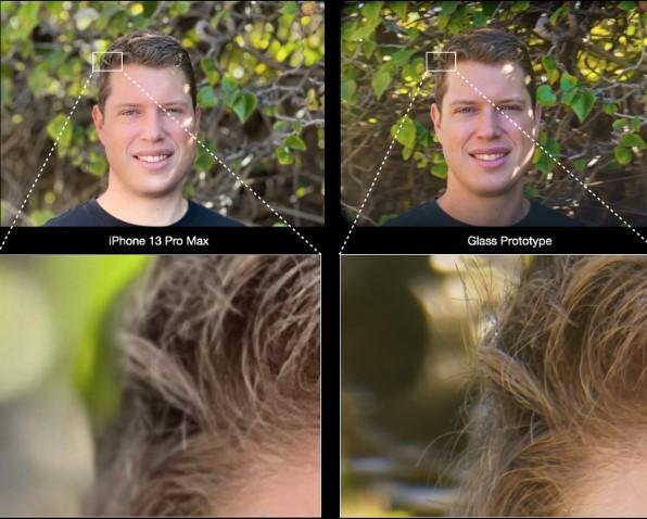 Comparação entre fotografias feitas com o iPhone 12 Pro Max e a tecnologia da Glass Imaging