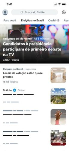 Uma nova aba destinada às eleições será criada.
