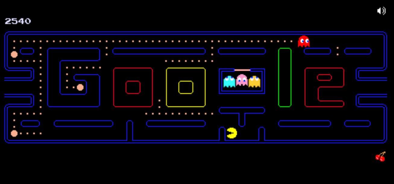 Jogue Google Doodle PacMan jogo online grátis