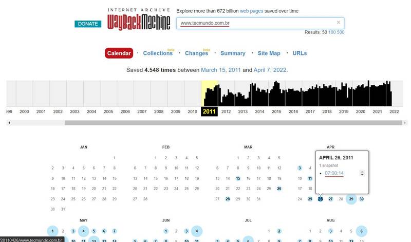 (Fonte: WayBack Machine — Internet Archive/Reprodução)