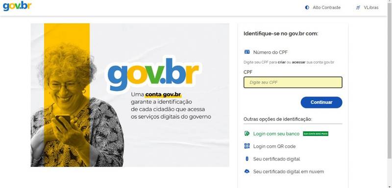 Acessando o Meu INSS através do site do Governo. (Fonte: Governo Federal/Reprodução)