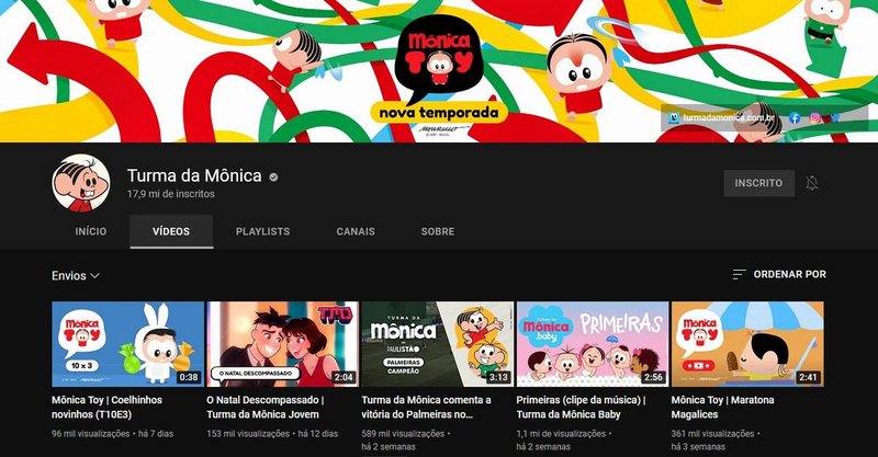 Canal da Turma da Mônica no YouTube