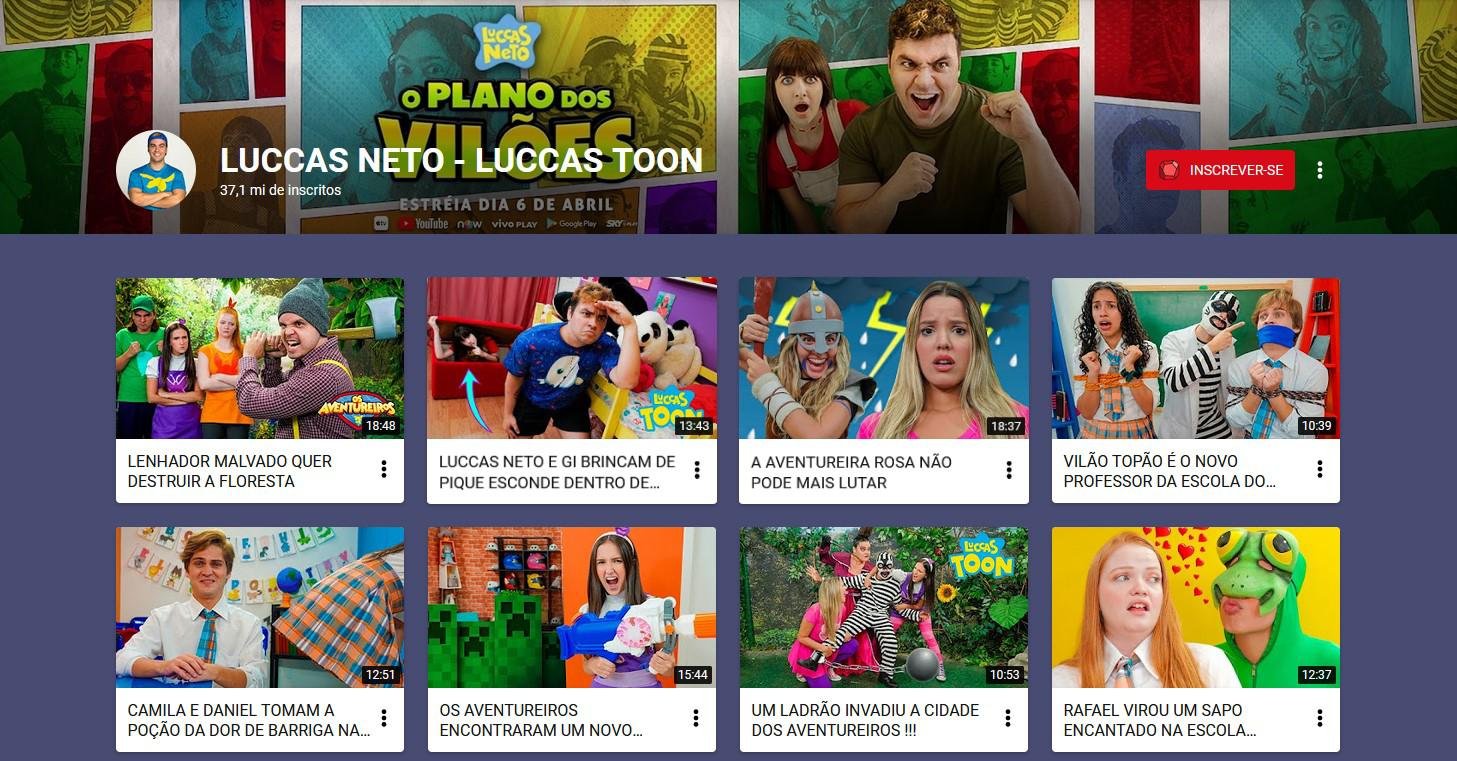 Canal Luccas Neto é um dos mais assistidos de todo o YouTube