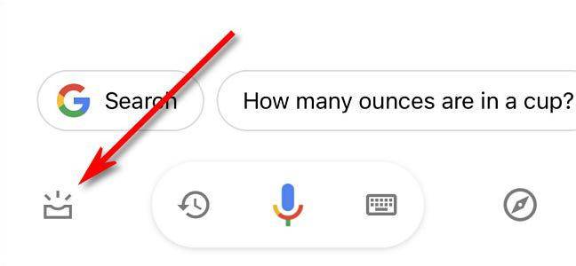 Clique no retângulo no canto inferior esquerdo dentro do Google Assistente para integrá-lo à Siri
